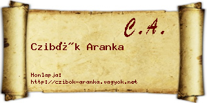 Czibók Aranka névjegykártya